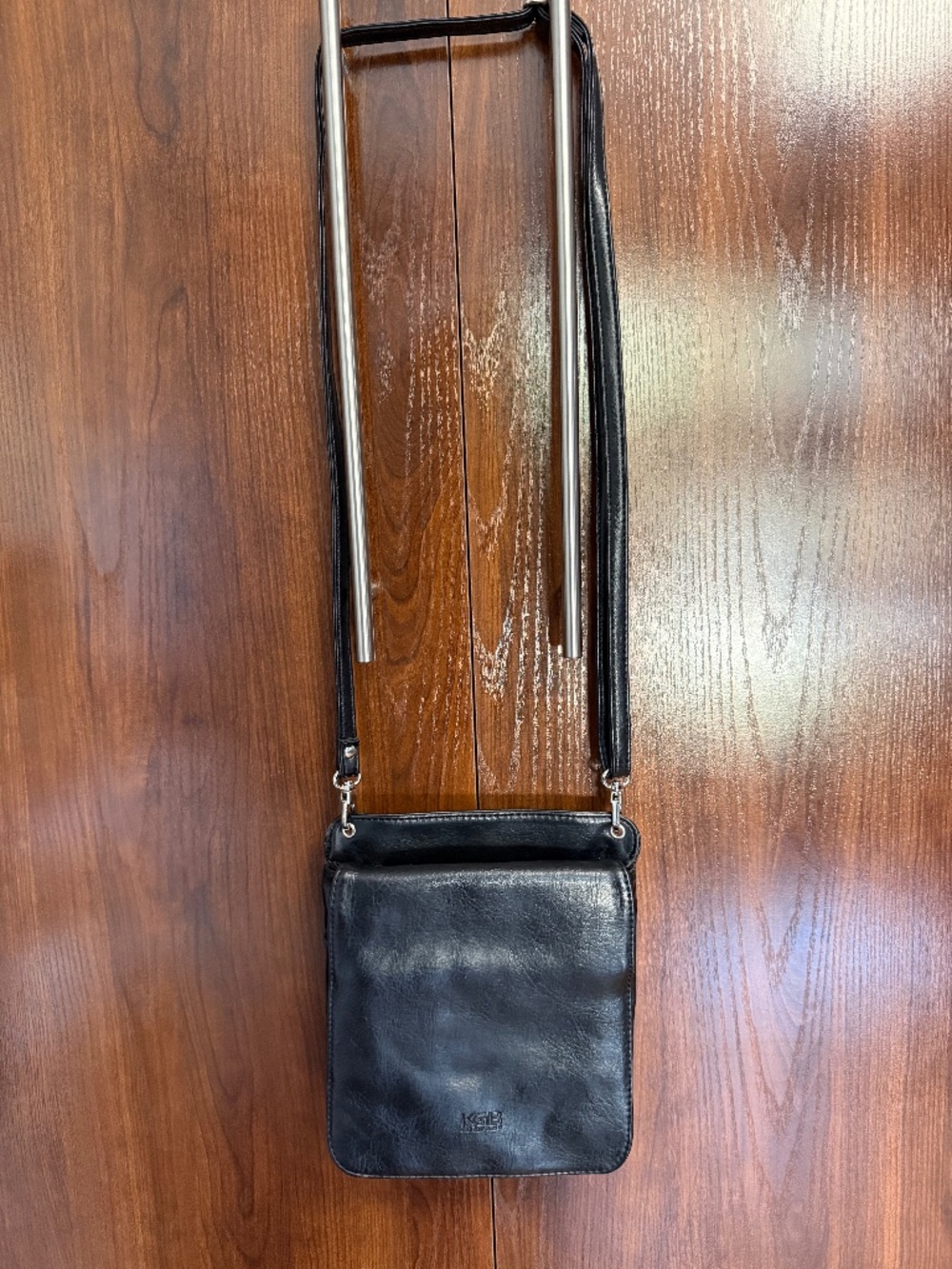 Small Black Crossbody Wallet Bag Organizer Multiple Compartments Travel Purse